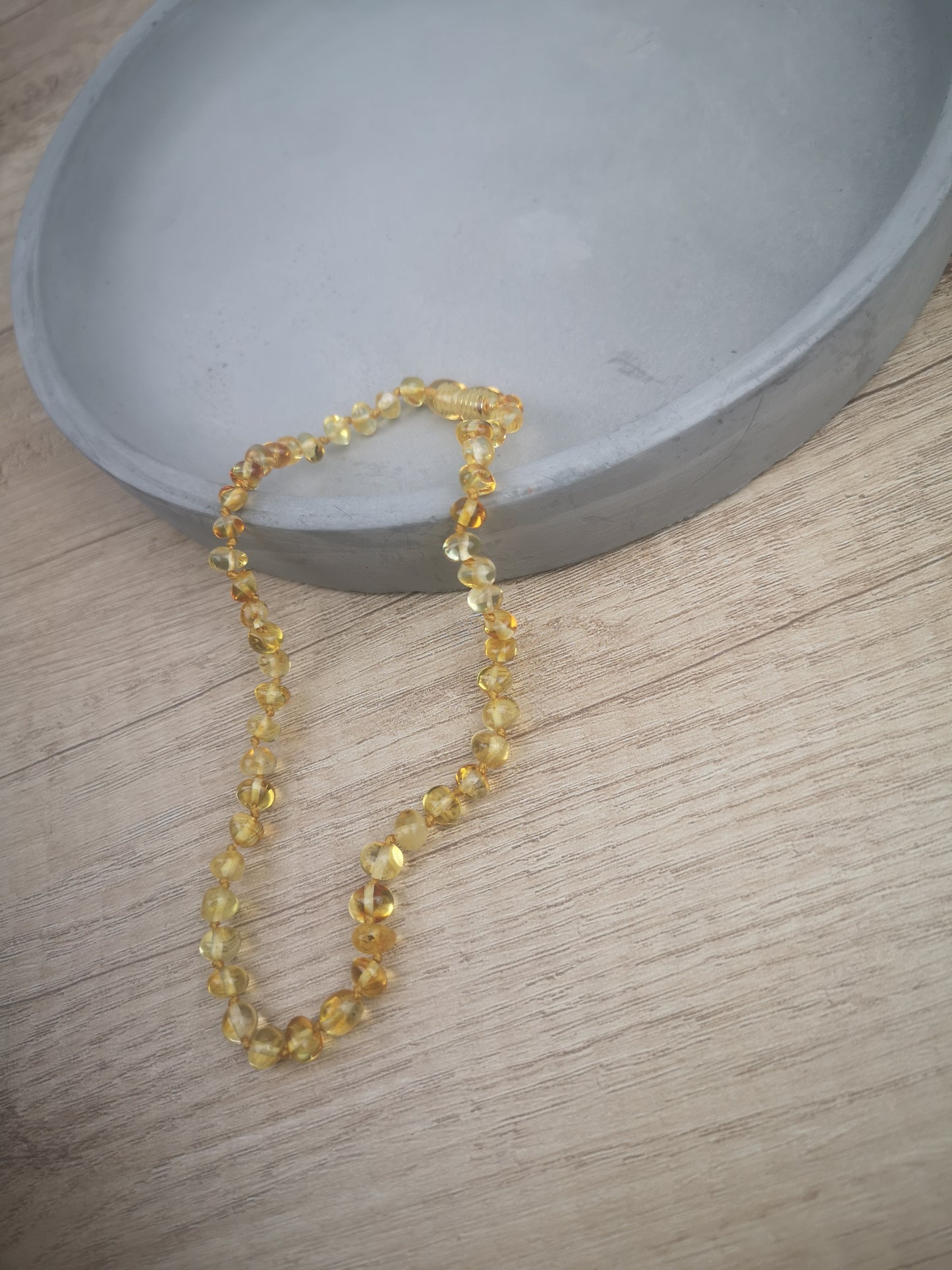Bernsteinkette 32cm Lemon Classic